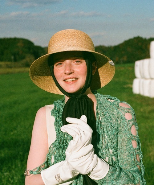 arth（アース）の「【arth】Straw BD Cloche / 【アース】ストロー　ブレード　クロッシェ（ハット・レディース・オレンジ/グリーン/ナチュラル・57cm）」の2枚目の写真