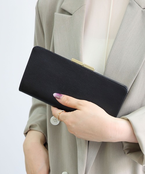 新品　BRONTIBAY PARIS 紐付き　長財布　牛革　がま口　リバティ柄 KERRIA / 国産牛革 がま口長財布（財布）｜MIAN （ミアン）の