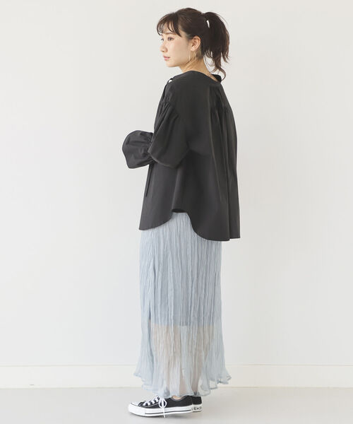 BeAMS DOT（ビームスドット）の「【WEB限定】BeAMS DOT / シアー ワッシャースカート（スカート・レディース・ブラック/ミント・FREE）」の19枚目の写真