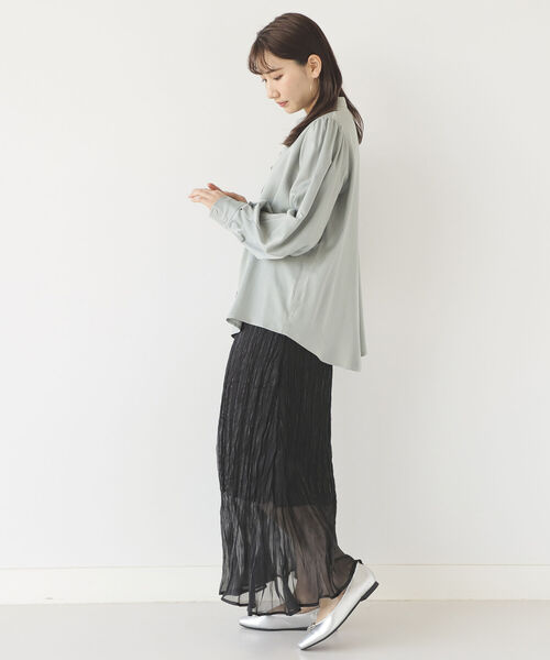 BeAMS DOT（ビームスドット）の「【WEB限定】BeAMS DOT / シアー ワッシャースカート（スカート・レディース・ブラック/ミント・FREE）」の22枚目の写真