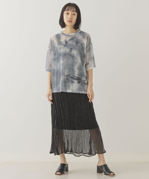 BeAMS DOT（ビームスドット）の「【WEB限定】BeAMS DOT / シアー ワッシャースカート（スカート・レディース・ブラック/ミント・FREE）」の20枚目の写真