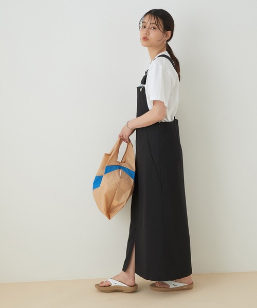 ADAM ET ROPE'（アダムエロペ）の「＜洗える＞【WEB限定】ジャンパースカート（ジャンパースカート・レディース・ブラック/ベージュ・FREE）」の8枚目の写真