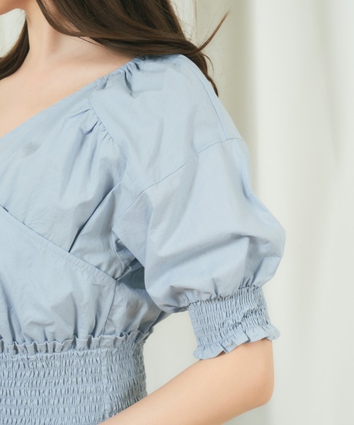 MIIA(ミーア)の「オフショルシャーリングマキシワンピース(ワンピース・レディース・オフホワイト/ブルー/チェック・FREE)」の15枚目の写真