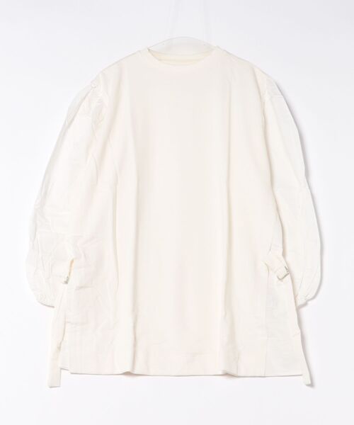 STYLEBLOCK（スタイルブロック）の「ミニ裏毛ローンブラウスドッキングチュニック（シャツ/ブラウス・レディース・カーキ/アイボリー/ラベンダー/ブラック・M）」の2枚目の写真