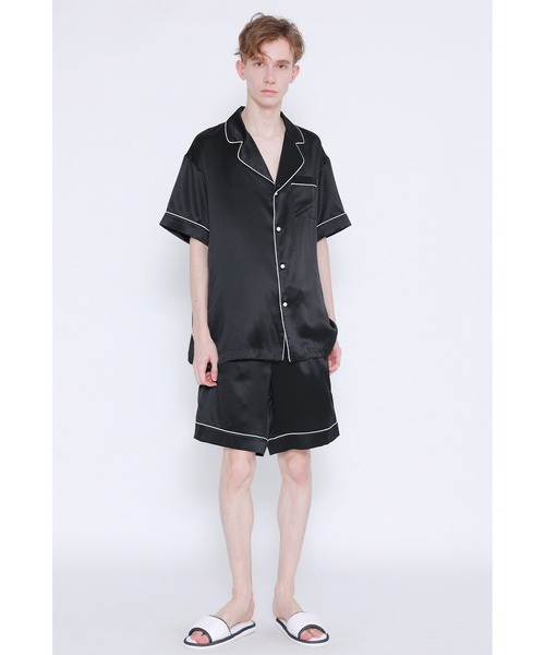 Priv. Spoons Club（プライベートスプーンズクラブ）の「シルクサテンパジャマ/ハーフパンツ（ボトムス単品）（ルームウェア/パジャマ・メンズ・ブラック/ネイビー/サックスブルー/ホワイト・M/L）」の10枚目の写真