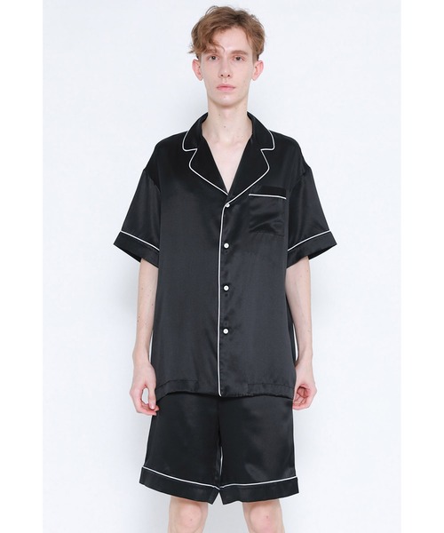 Priv. Spoons Club（プライベートスプーンズクラブ）の「シルクサテンパジャマ/ハーフパンツ（ボトムス単品）（ルームウェア/パジャマ・メンズ・ブラック/ネイビー/サックスブルー/ホワイト・M/L）」の14枚目の写真