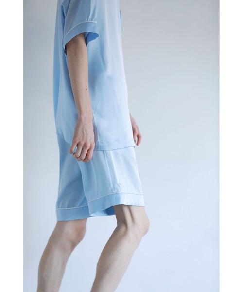 Priv. Spoons Club（プライベートスプーンズクラブ）の「シルクサテンパジャマ/ハーフパンツ（ボトムス単品）（ルームウェア/パジャマ・メンズ・ブラック/ネイビー/サックスブルー/ホワイト・M/L）」の5枚目の写真