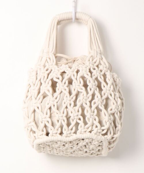 N.（N. Natural Beauty Basic）（エヌエヌナチュラルビューティーベーシック）の「ロープ編みトートバッグ（トートバッグ・レディース・イエロー/ホワイト・ﾌﾘ-）」の3枚目の写真