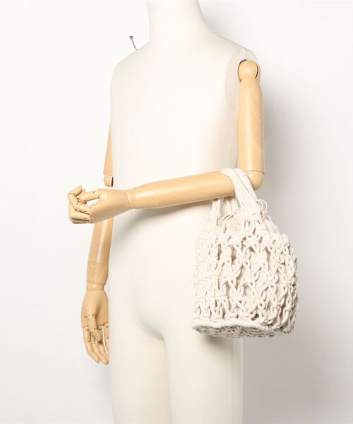 N.（N. Natural Beauty Basic）（エヌエヌナチュラルビューティーベーシック）の「ロープ編みトートバッグ（トートバッグ・レディース・イエロー/ホワイト・ﾌﾘ-）」の6枚目の写真
