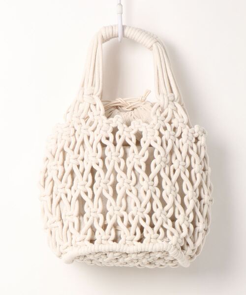 N.（N. Natural Beauty Basic）（エヌエヌナチュラルビューティーベーシック）の「ロープ編みトートバッグ（トートバッグ・レディース・イエロー/ホワイト・ﾌﾘ-）」の12枚目の写真