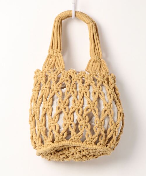 N.（N. Natural Beauty Basic）（エヌエヌナチュラルビューティーベーシック）の「ロープ編みトートバッグ（トートバッグ・レディース・イエロー/ホワイト・ﾌﾘ-）」の15枚目の写真