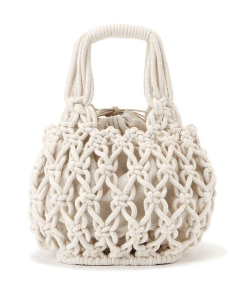 N.（N. Natural Beauty Basic）（エヌエヌナチュラルビューティーベーシック）の「ロープ編みトートバッグ（トートバッグ・レディース・イエロー/ホワイト・ﾌﾘ-）」の16枚目の写真