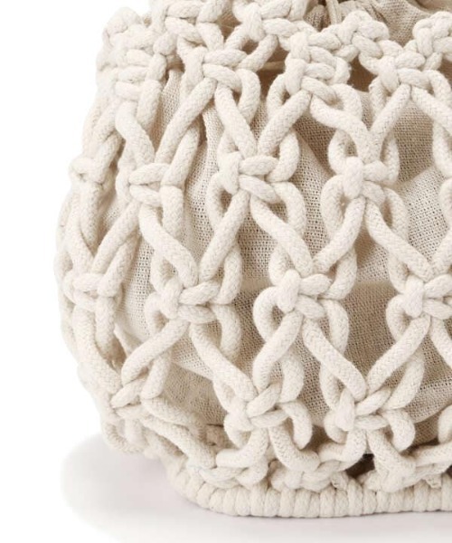 N.（N. Natural Beauty Basic）（エヌエヌナチュラルビューティーベーシック）の「ロープ編みトートバッグ（トートバッグ・レディース・イエロー/ホワイト・ﾌﾘ-）」の20枚目の写真