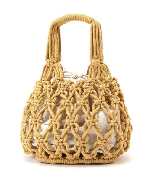 N.（N. Natural Beauty Basic）（エヌエヌナチュラルビューティーベーシック）の「ロープ編みトートバッグ（トートバッグ・レディース・イエロー/ホワイト・ﾌﾘ-）」の17枚目の写真