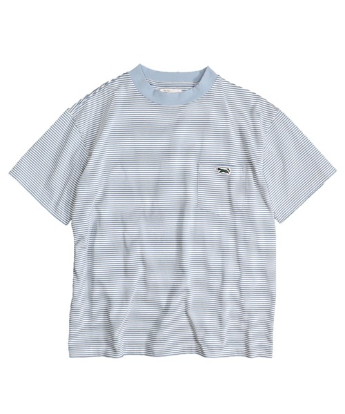 PENNEYS（ぺニーズ）の「PENNEY'S / ペニーズ FOX BORDER POCKET TEEフォックスボーダーポケットSS T-シャツオーバーサイズ（Tシャツ/カットソー・メンズ・ワイン/ブルーグレー/パープル/グリーン・MEDIUM/LARGE）」の7枚目の写真