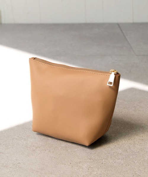 Chillfar（チルファー）の「2wayフェイクレザープリーツトートバッグ/ショルダーバッグ/インナーポーチ付き/カヌレバッグ（トートバッグ・レディース・ブラック/キャメル/グレイッシュベージュ/グリーン系・FREE）」の15枚目の写真