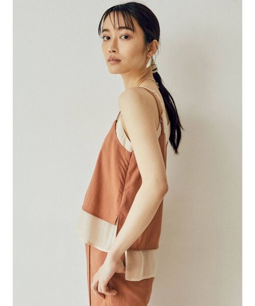 MURUA（ムルーア）の「レイヤードキャミソールセット（サロペット/オーバーオール・レディース・ベージュ/ブラウン・FREE）」の3枚目の写真