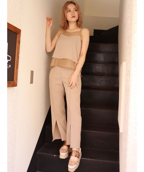 MURUA（ムルーア）の「レイヤードキャミソールセット（サロペット/オーバーオール・レディース・ベージュ/ブラウン・FREE）」の8枚目の写真