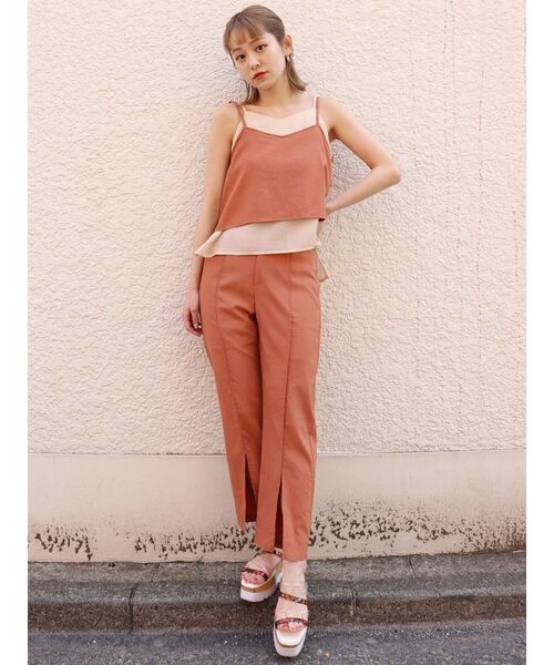 MURUA（ムルーア）の「レイヤードキャミソールセット（サロペット/オーバーオール・レディース・ベージュ/ブラウン・FREE）」の19枚目の写真