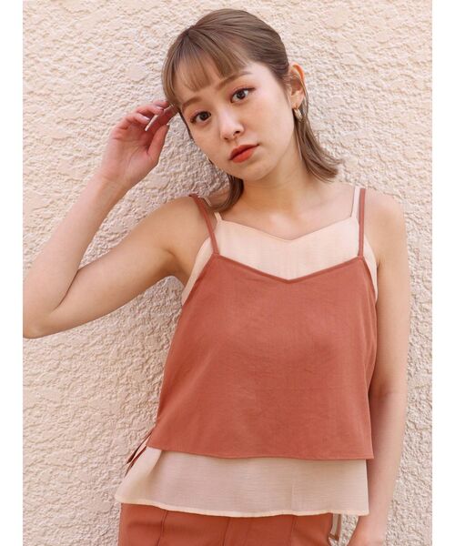 MURUA（ムルーア）の「レイヤードキャミソールセット（サロペット/オーバーオール・レディース・ベージュ/ブラウン・FREE）」の11枚目の写真