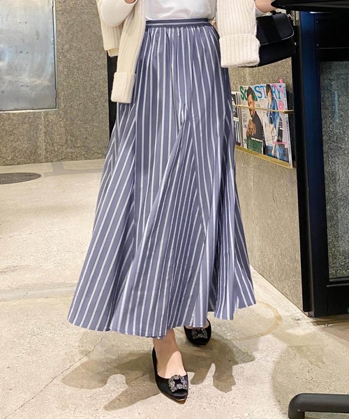 KOBE LETTUCE（コウベレタス）の「切り替えストライプフレアスカート