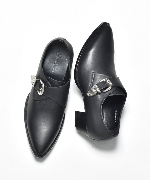 endevice（エンデヴァイス）の「メタルバックル モンクストラップ ヒール ドレスシューズ（ドレスシューズ・メンズ・ブラック・44/40/42）」の11枚目の写真