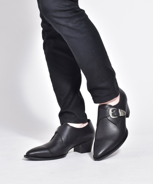endevice（エンデヴァイス）の「メタルバックル モンクストラップ ヒール ドレスシューズ（ドレスシューズ・メンズ・ブラック・44/40/42）」の4枚目の写真