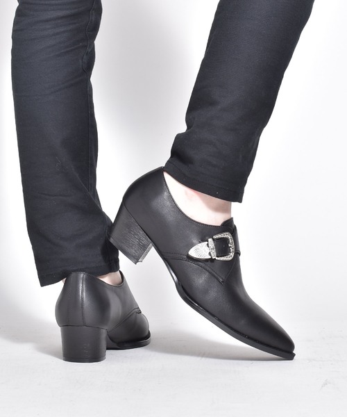 endevice（エンデヴァイス）の「メタルバックル モンクストラップ ヒール ドレスシューズ（ドレスシューズ・メンズ・ブラック・44/40/42）」の5枚目の写真