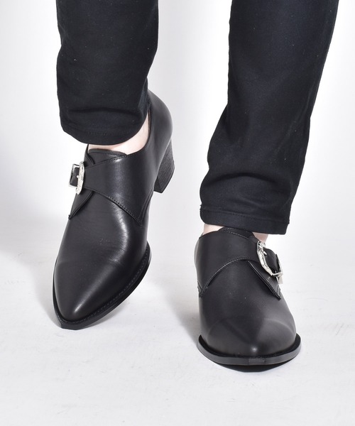endevice（エンデヴァイス）の「メタルバックル モンクストラップ ヒール ドレスシューズ（ドレスシューズ・メンズ・ブラック・44/40/42）」の6枚目の写真