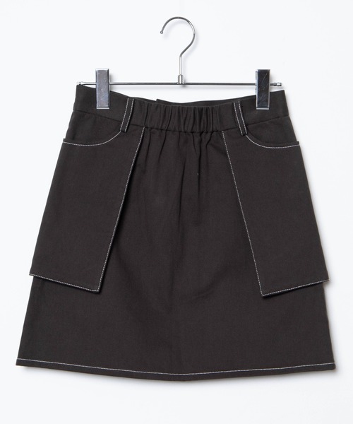 WEGO(ウィゴー)の「WEGO/カラーステッチアウトポケットミニスカート(スカート・レディース・スミクロ/ホワイト・FREE)」の3枚目の写真