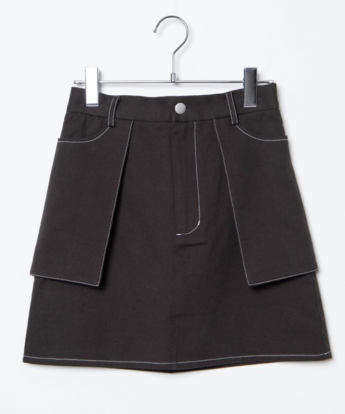 WEGO(ウィゴー)の「WEGO/カラーステッチアウトポケットミニスカート(スカート・レディース・スミクロ/ホワイト・FREE)」の20枚目の写真