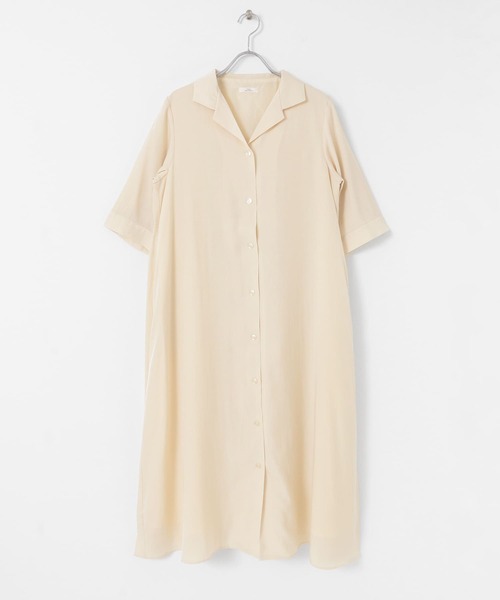 ITEMS URBANRESEARCH（アイテムズ アーバンリサーチ）の「オープンカラーシャツワンピース（シャツワンピース・レディース・ライトブルー/チャコールグレー/アイボリー・FREE）」の15枚目の写真
