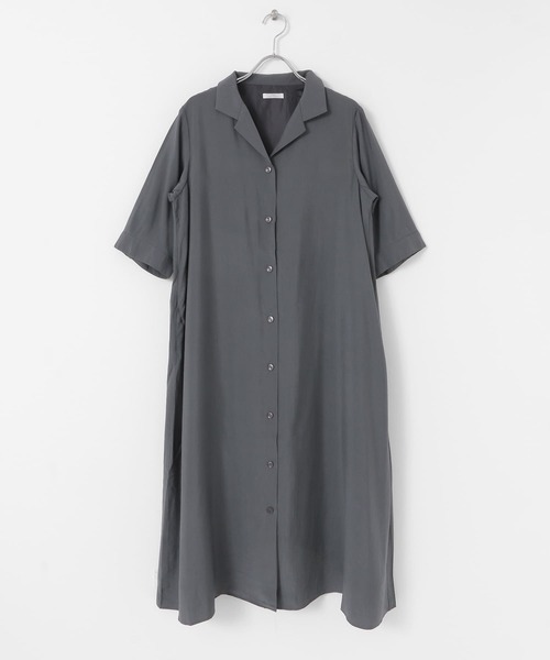 ITEMS URBANRESEARCH（アイテムズ アーバンリサーチ）の「オープンカラーシャツワンピース（シャツワンピース・レディース・ライトブルー/チャコールグレー/アイボリー・FREE）」の14枚目の写真