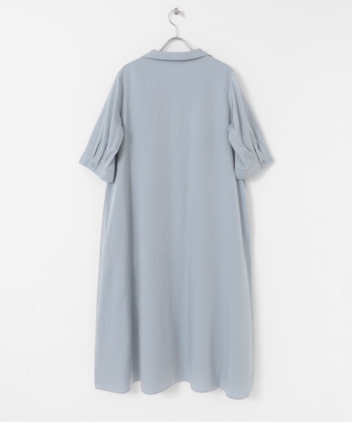 ITEMS URBANRESEARCH（アイテムズ アーバンリサーチ）の「オープンカラーシャツワンピース（シャツワンピース・レディース・ライトブルー/チャコールグレー/アイボリー・FREE）」の9枚目の写真