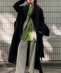 STAND COLLAR SCARF COAT