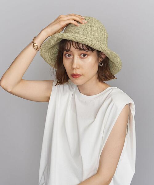 BEAUTY&YOUTH UNITED ARROWS（ビューティーアンドユースユナイテッドアローズ）の「BY コマ編みハット ◆（ハット・レディース・ブラウン/ライム/ナチュラル・FREE）」の4枚目の写真