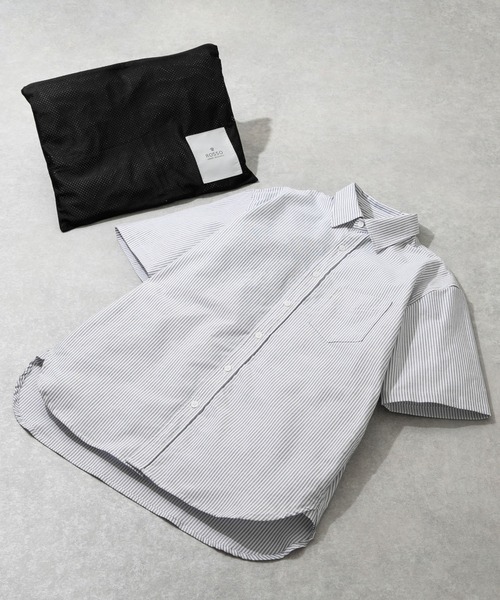 URBAN RESEARCH ROSSO MEN(アーバンリサーチロッソメン)の「『XLサイズあり』『WEB限定』ハイパフォーマンスオックス半袖シャツ(シャツ/ブラウス・メンズ・ホワイト/ブルー/ネイビー/グレー/グレー系その他/ブルー系その他・SMALL/MEDIUM/X-LARGE/LARGE)」の4枚目の写真