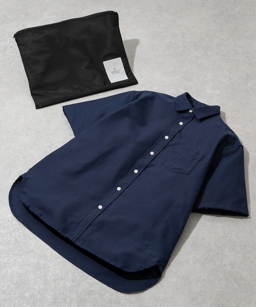 URBAN RESEARCH ROSSO MEN(アーバンリサーチロッソメン)の「『XLサイズあり』『WEB限定』ハイパフォーマンスオックス半袖シャツ(シャツ/ブラウス・メンズ・ホワイト/ブルー/ネイビー/グレー/グレー系その他/ブルー系その他・SMALL/MEDIUM/X-LARGE/LARGE)」の5枚目の写真