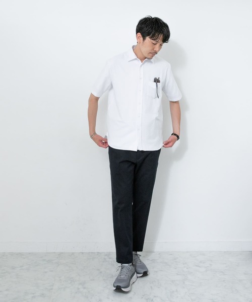 URBAN RESEARCH ROSSO MEN(アーバンリサーチロッソメン)の「『XLサイズあり』『WEB限定』ハイパフォーマンスオックス半袖シャツ(シャツ/ブラウス・メンズ・ホワイト/ブルー/ネイビー/グレー/グレー系その他/ブルー系その他・SMALL/MEDIUM/X-LARGE/LARGE)」の11枚目の写真