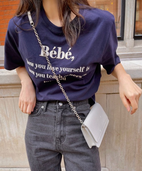 Girly Doll（ガーリードール）の「ロゴ刺繍Tシャツ（Tシャツ/カットソー・レディース・ホワイト/ブラック/グレー/ネイビー/パープル・FREE）」の4枚目の写真