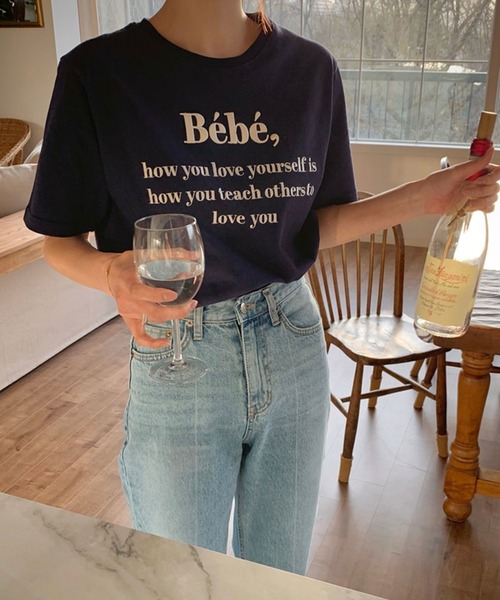 Girly Doll（ガーリードール）の「ロゴ刺繍Tシャツ（Tシャツ/カットソー・レディース・ホワイト/ブラック/グレー/ネイビー/パープル・FREE）」の7枚目の写真