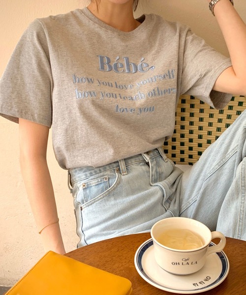 Girly Doll（ガーリードール）の「ロゴ刺繍Tシャツ（Tシャツ/カットソー・レディース・ホワイト/ブラック/グレー/ネイビー/パープル・FREE）」の16枚目の写真