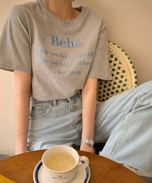 Girly Doll（ガーリードール）の「ロゴ刺繍Tシャツ（Tシャツ/カットソー・レディース・ホワイト/ブラック/グレー/ネイビー/パープル・FREE）」の17枚目の写真