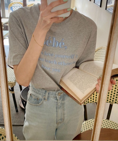 Girly Doll（ガーリードール）の「ロゴ刺繍Tシャツ（Tシャツ/カットソー・レディース・ホワイト/ブラック/グレー/ネイビー/パープル・FREE）」の18枚目の写真