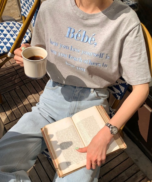 Girly Doll（ガーリードール）の「ロゴ刺繍Tシャツ（Tシャツ/カットソー・レディース・ホワイト/ブラック/グレー/ネイビー/パープル・FREE）」の19枚目の写真
