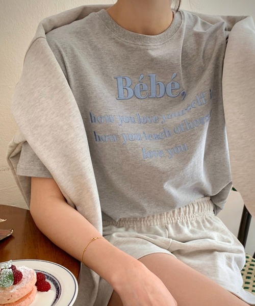 Girly Doll（ガーリードール）の「ロゴ刺繍Tシャツ（Tシャツ/カットソー・レディース・ホワイト/ブラック/グレー/ネイビー/パープル・FREE）」の21枚目の写真