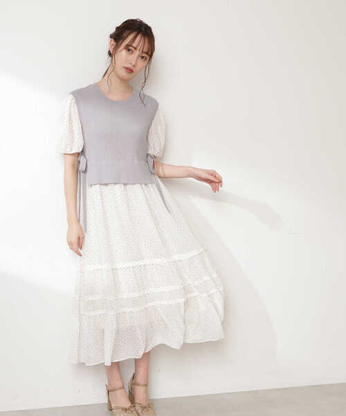 By ワンピース ドレス Jill Jill Jillstuart ジルバイジルスチュアート のファッション Jillstuart ジルバイ ジルスチュアート のワンピース ニットベストドッキングワンピース 125 を購入できます Jill ニットベストドッキングワンピース ワンピース