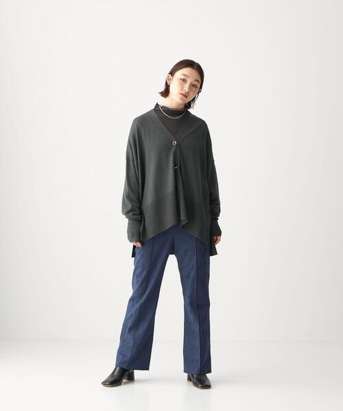 CITEN(シテン)の「<CITEN(シテン)> シアー リブ ハイネック カットソー(Tシャツ/カットソー・レディース・オフホワイト/ダークグレー/ナチュラル・FREE)」の7枚目の写真