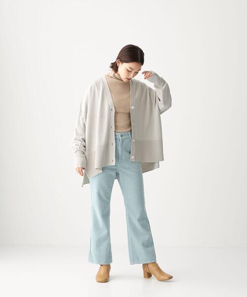 CITEN(シテン)の「<CITEN(シテン)> シアー リブ ハイネック カットソー(Tシャツ/カットソー・レディース・オフホワイト/ダークグレー/ナチュラル・FREE)」の21枚目の写真