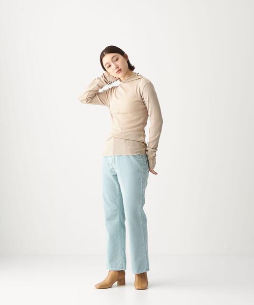 CITEN(シテン)の「<CITEN(シテン)> シアー リブ ハイネック カットソー(Tシャツ/カットソー・レディース・オフホワイト/ダークグレー/ナチュラル・FREE)」の8枚目の写真